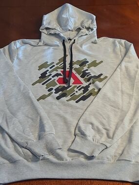 Arsenal Gray Cotton-poly Relaxed Fit Graphic Camouflage Pullover Hoodie Size Lg